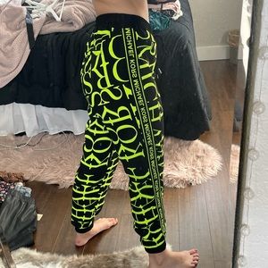 Michael Kors neon newsprint jogger